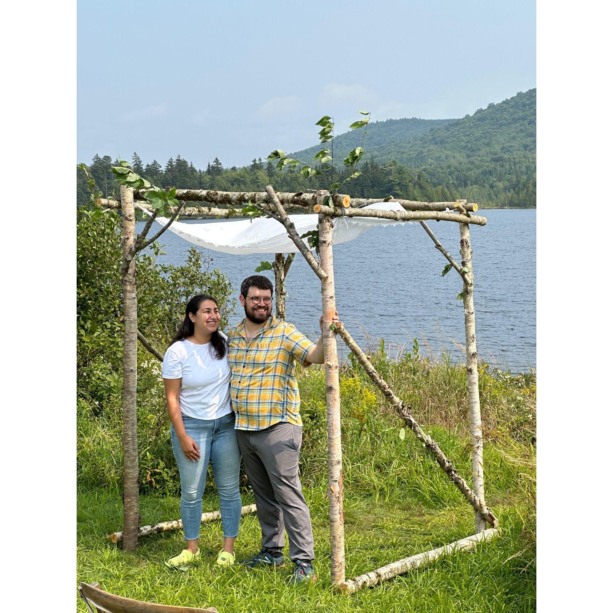 Everyone worked together to build the most beautiful chuppah in the world