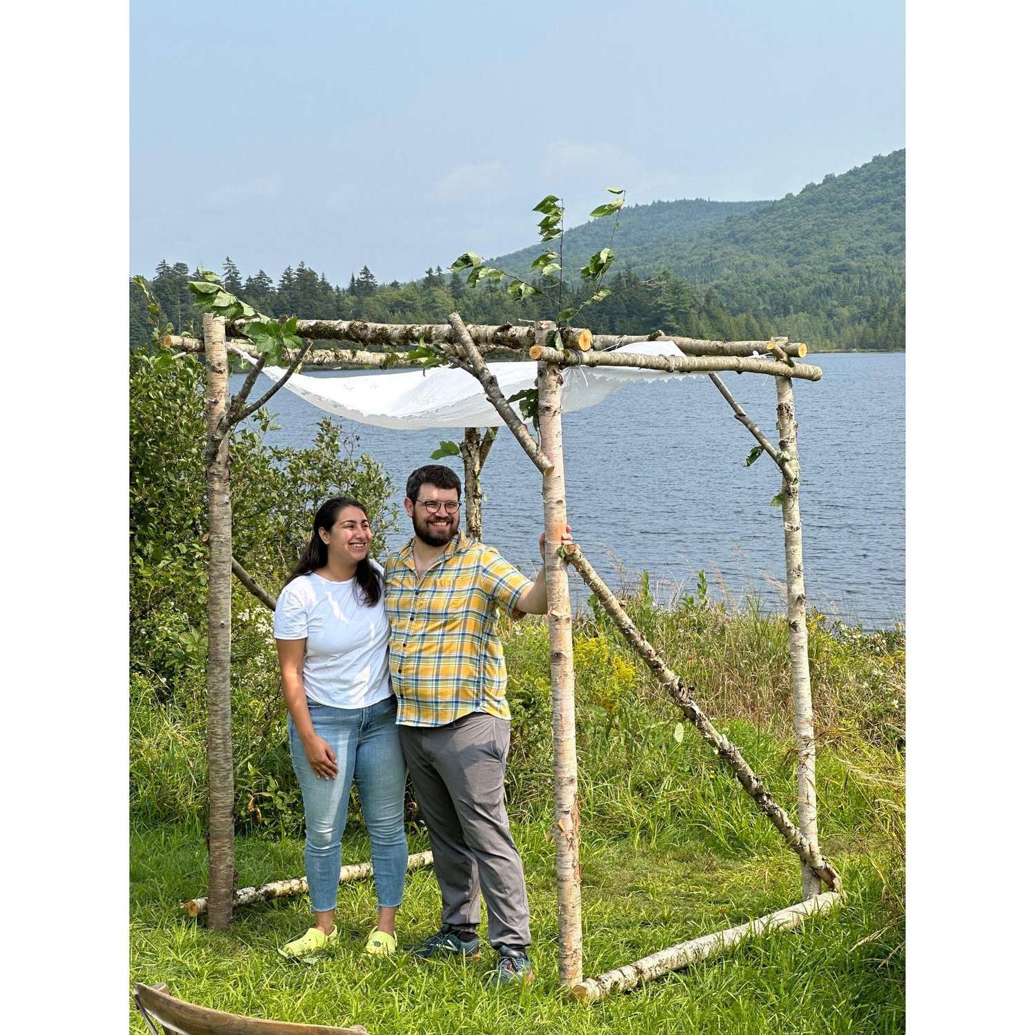 Everyone worked together to build the most beautiful chuppah in the world