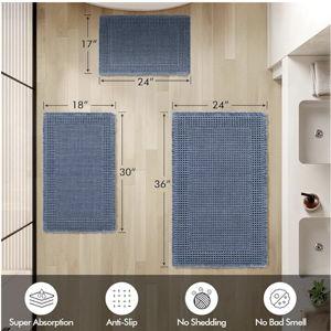 MIULEE Set of 2 Waffle Kitchen Rugs, 18x30inch