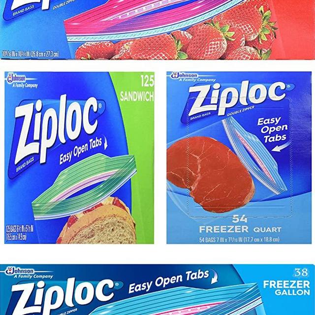 Ziploc Variety Pack – 54 Freezer Quart Bags – 38 Freezer Gallon Bags – 125 Sandwich Bags – 52 Storage Gallon Bags