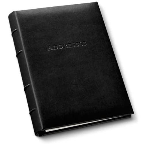 Leather Desk Address Book by Gallery Leather - Acadia Black - Refillable Binder
