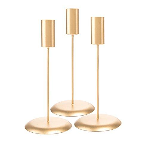 Darice DTFT30402 Candlestick Holders David Tutera, 3Piece, Gold Candlestick Holders