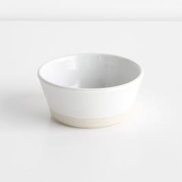 Thrown Gloss White Flat Bowl 4"