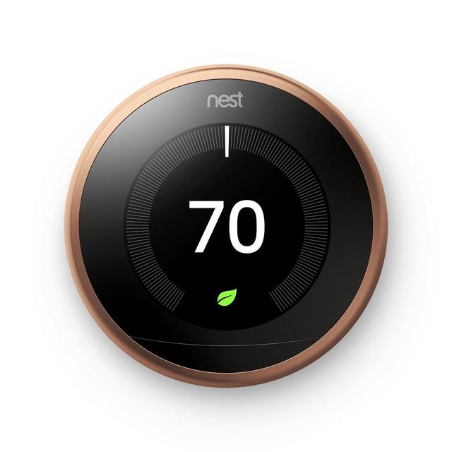 Nest T3021US Learning Thermostat, Easy Temperature Control for Every Room in Your House, Copper (Third Generation), Works with Alexa Small