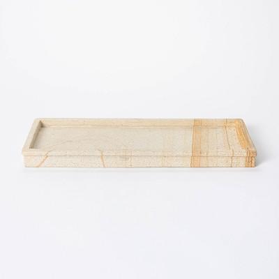 16" Decorative Wood Stone Tray Natural - Threshold™ designed with Studio McGee