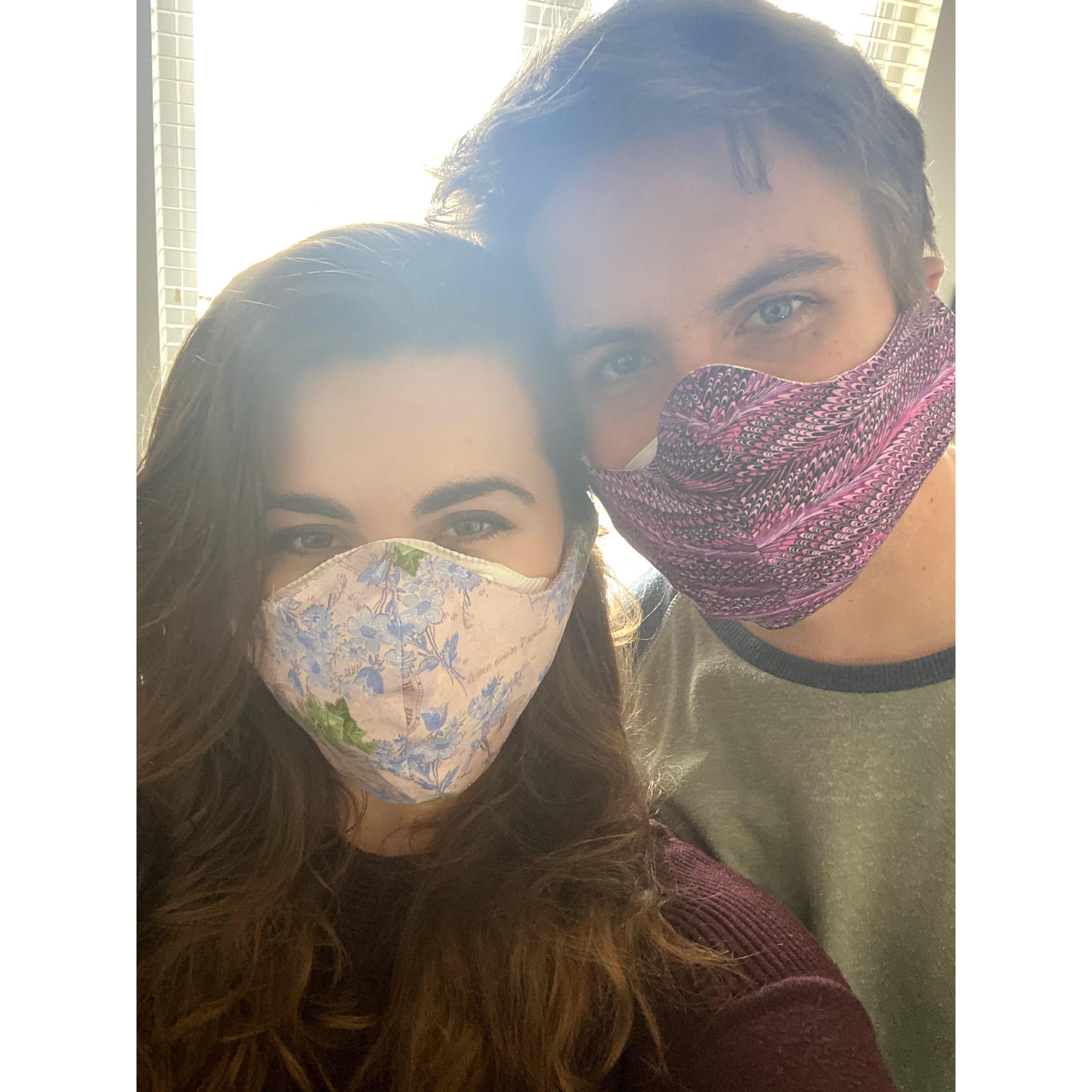 We moved in together at the start of Covid and finally ended the long distance part of our relationship! (Thanks Ma'am for the homemade masks :))
