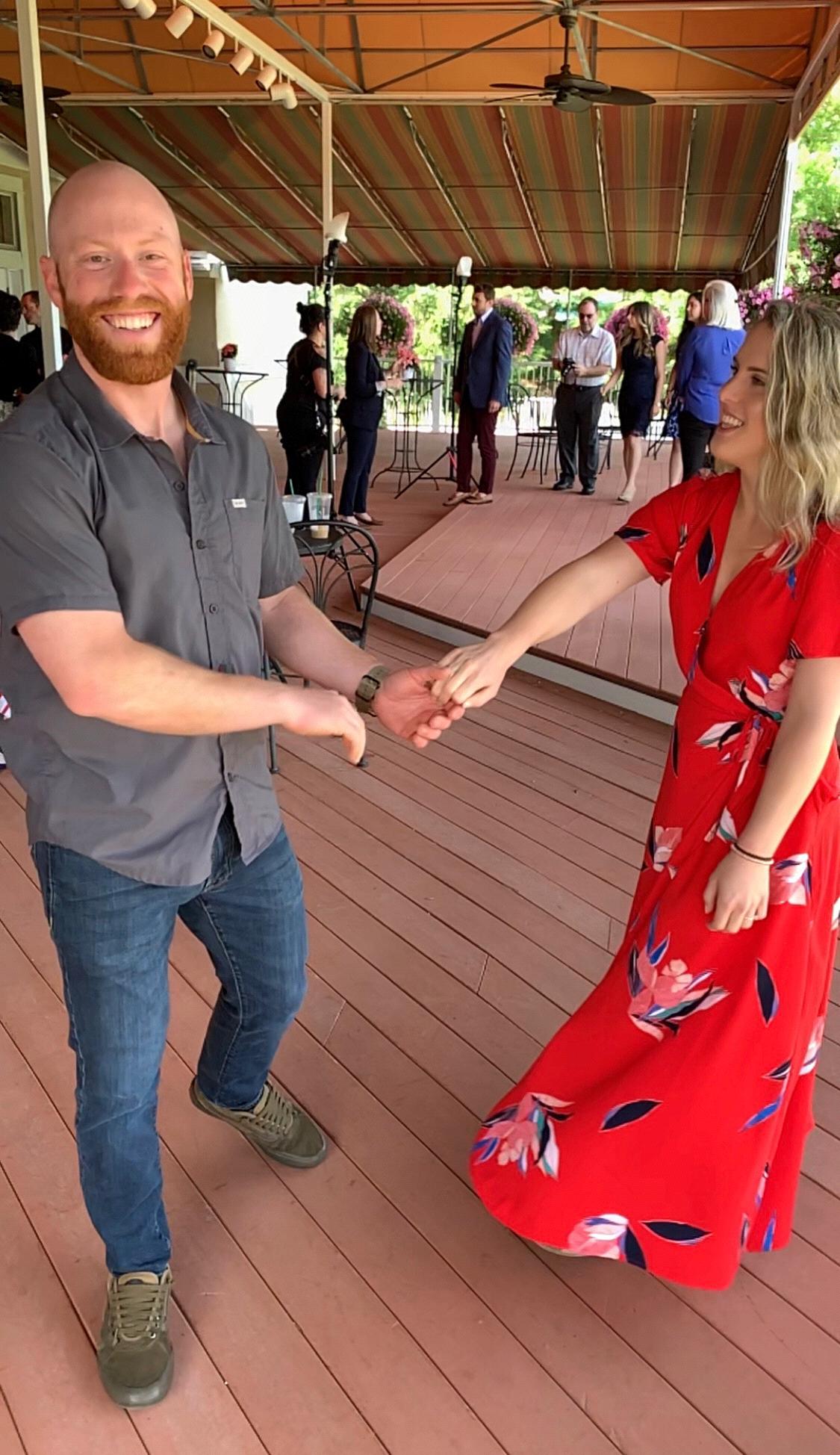 Practicing our dance moves!