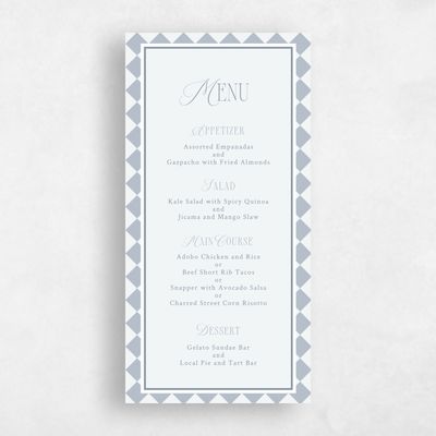 Blue Wedding Menu - Luca