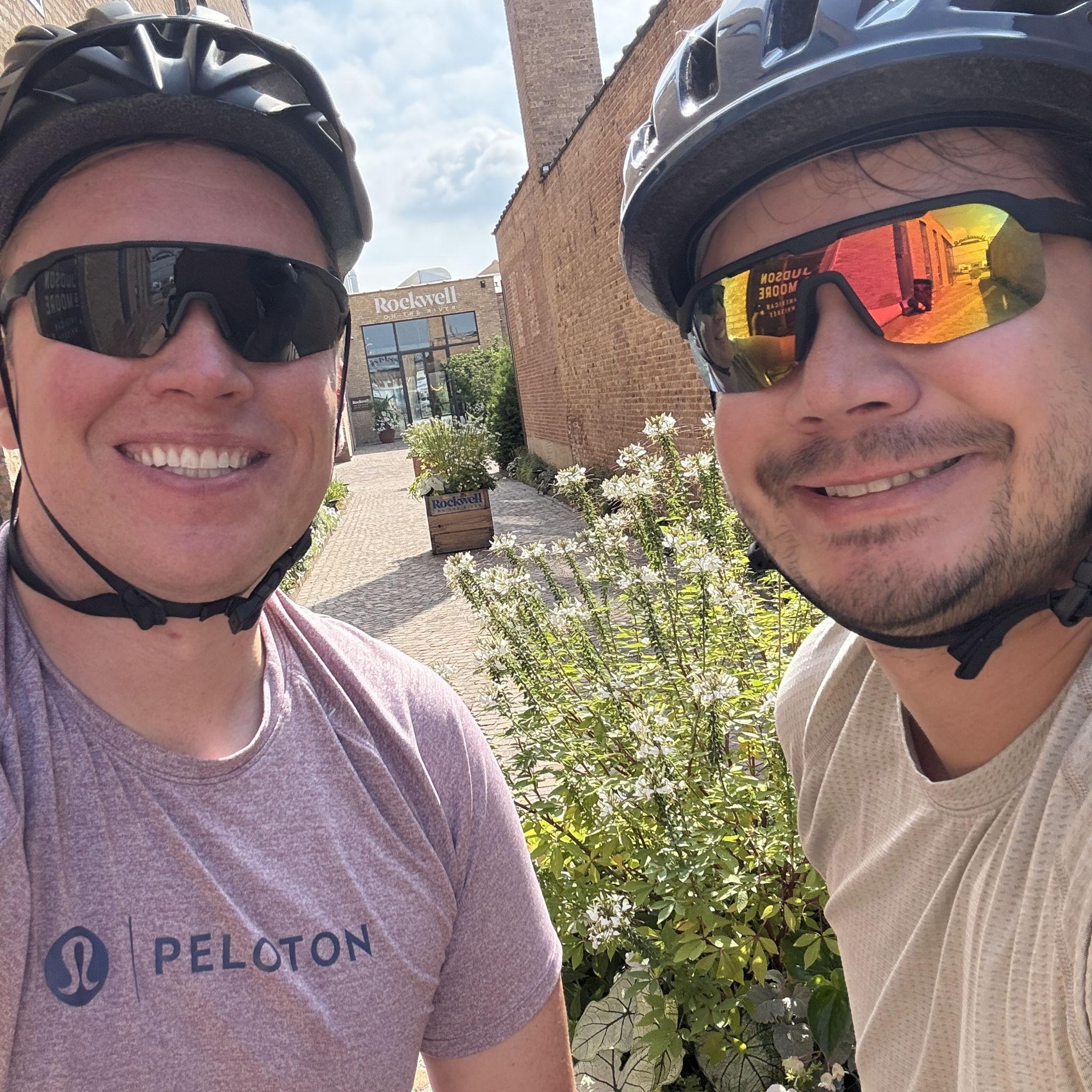 Cycling in Chicago right past our wedding venue
