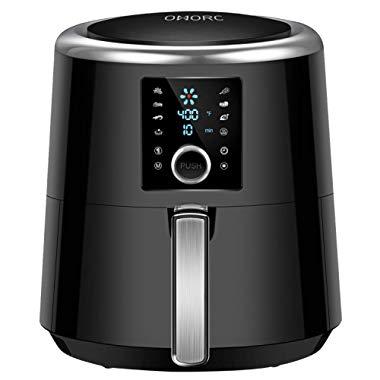 OMORC Air Fryer, 6 Quart, 1800W Fast Large Hot Air Fryers & Oilless Cooker w/Presets, LED Touchscreen(for Wet Finger)/Roast/Bake/Keep Warm, Dishwasher Safe, Nonstick,2-Year Warranty(ME122)