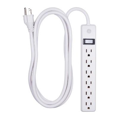 6-Outlet Power Strip, Black or White - General Electric