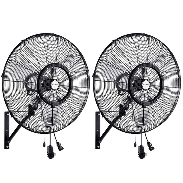 BILT HARD 24" Outdoor Misting Wall Fan, 3-Speed Patio Fans for Outside, 80°Oscillation, Waterproof, Industrial Wall Mount Fan for Outdoor- UL Listed, 2 Pack