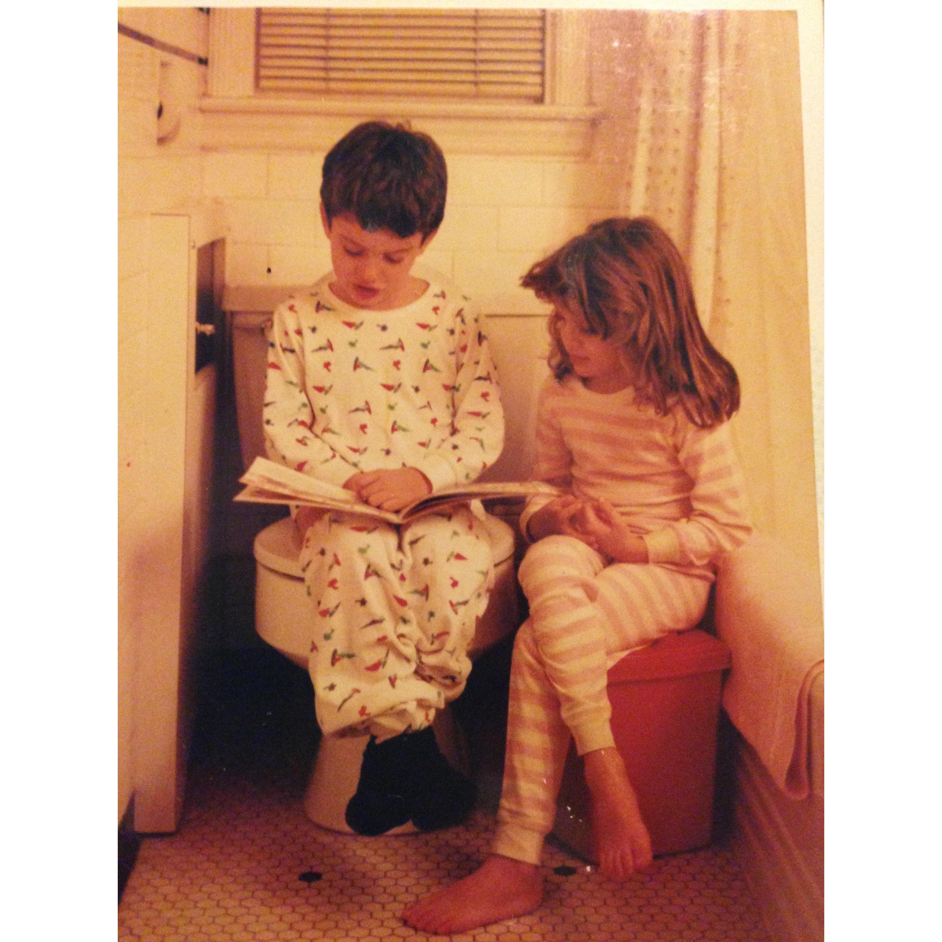 Peter teaching Julia to read