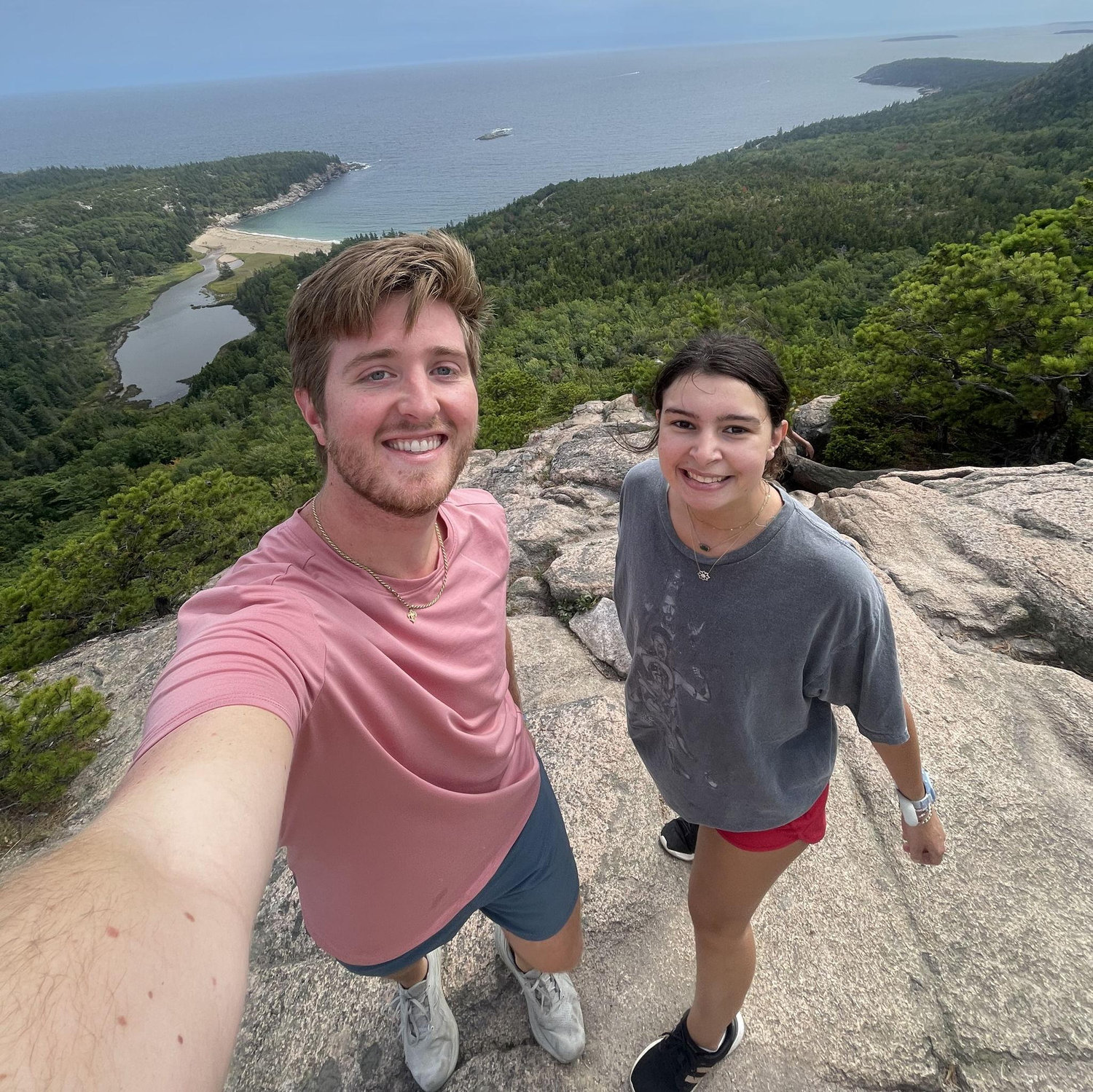 Hiking Acadia's Beehive Trail during a Labor Day trip to Bar Harbor