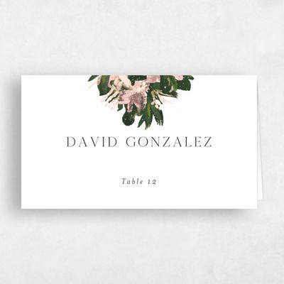 White Boho Wedding Place Card - Bloomsbury