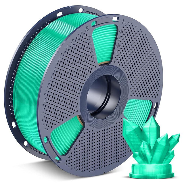 SUNLU PLA 3D Printer Filament PLA Filament 1.75mm, Neatly Wound 3D Printing Filament 1.75mm, Dimensional Accuracy +/- 0.02 mm, Fit Most FDM 3D Printers, 1kg Spool (2.2lbs), Transparent Mint LCE