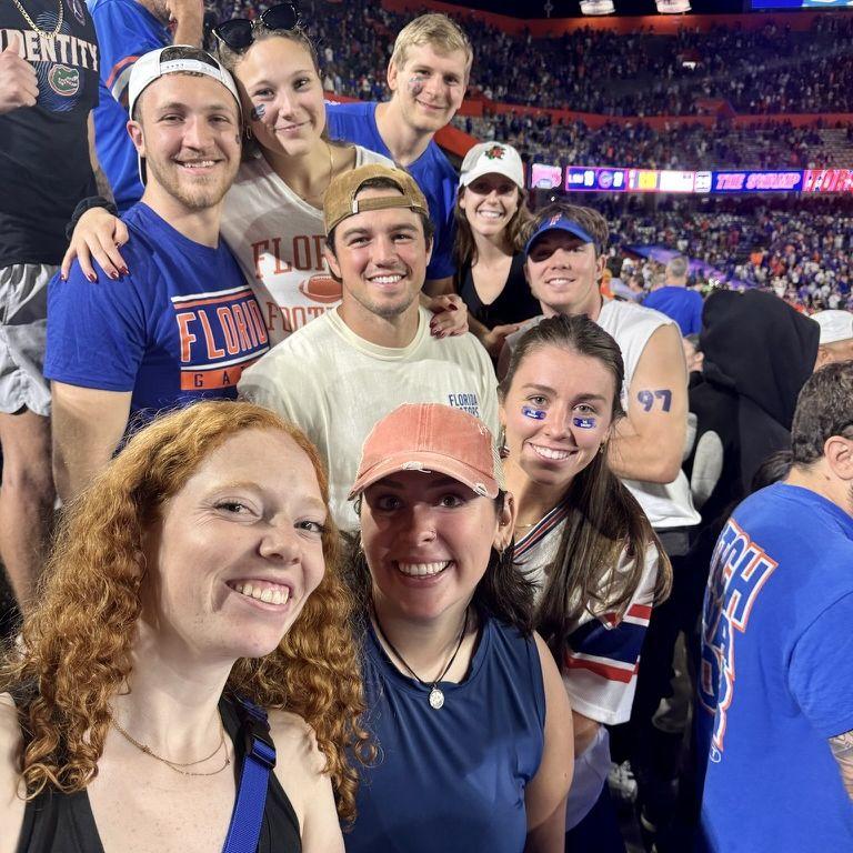 Cheering on our friends!