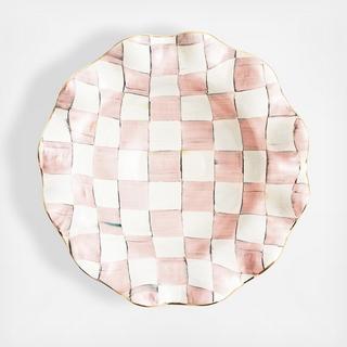 Rosy Check Medium Ceramic Fluted Serving Bowl