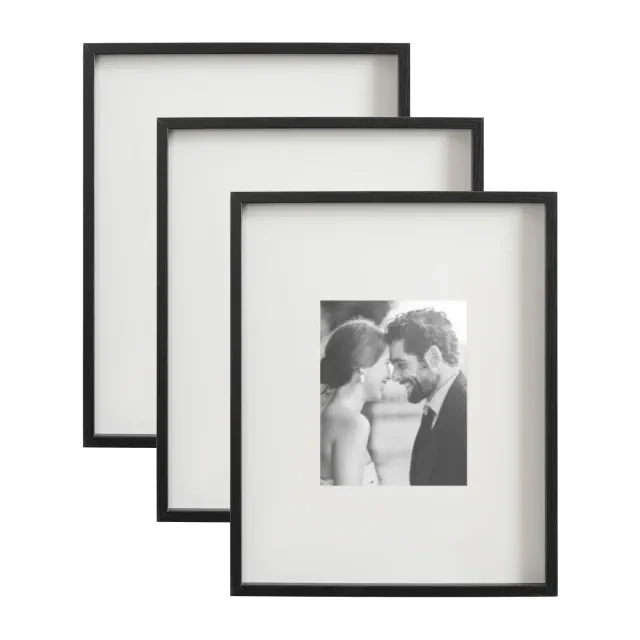 Kate & Laurel All Things Decor  16"x20" Matted to 8"x10" Gibson Photo Frames Black