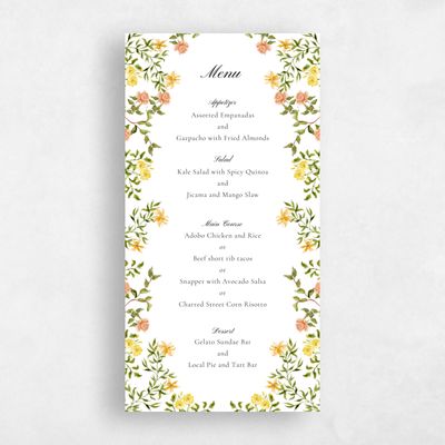 Orange Summer Wedding Menu - Villagio