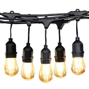 Cymas Outdoor String Lights, 49Ft LED Weatherproof Connectable String Lights 15 E26 Edison Vintage Bulbs Energy Saving Lights for Porch Deck Bistro Patio Garden Party UL Listed