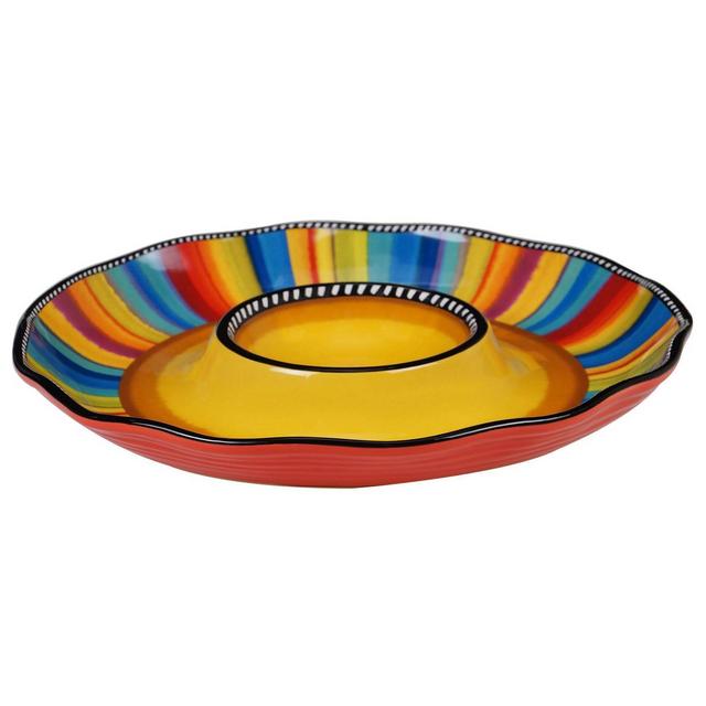13.5" Earthenware Sierra Chip and Dip Serving Plate - Certified International