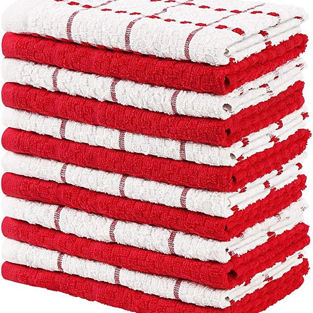 Christmas 8pcs Kitchen Towels, 15 X 25, 100% Ring Spun Cotton Super Soft  Absorbent Tray (black & White Check)