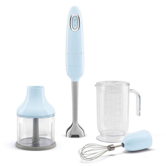 SMEG Retro Hand Blender with Accessories, Pastel Blue