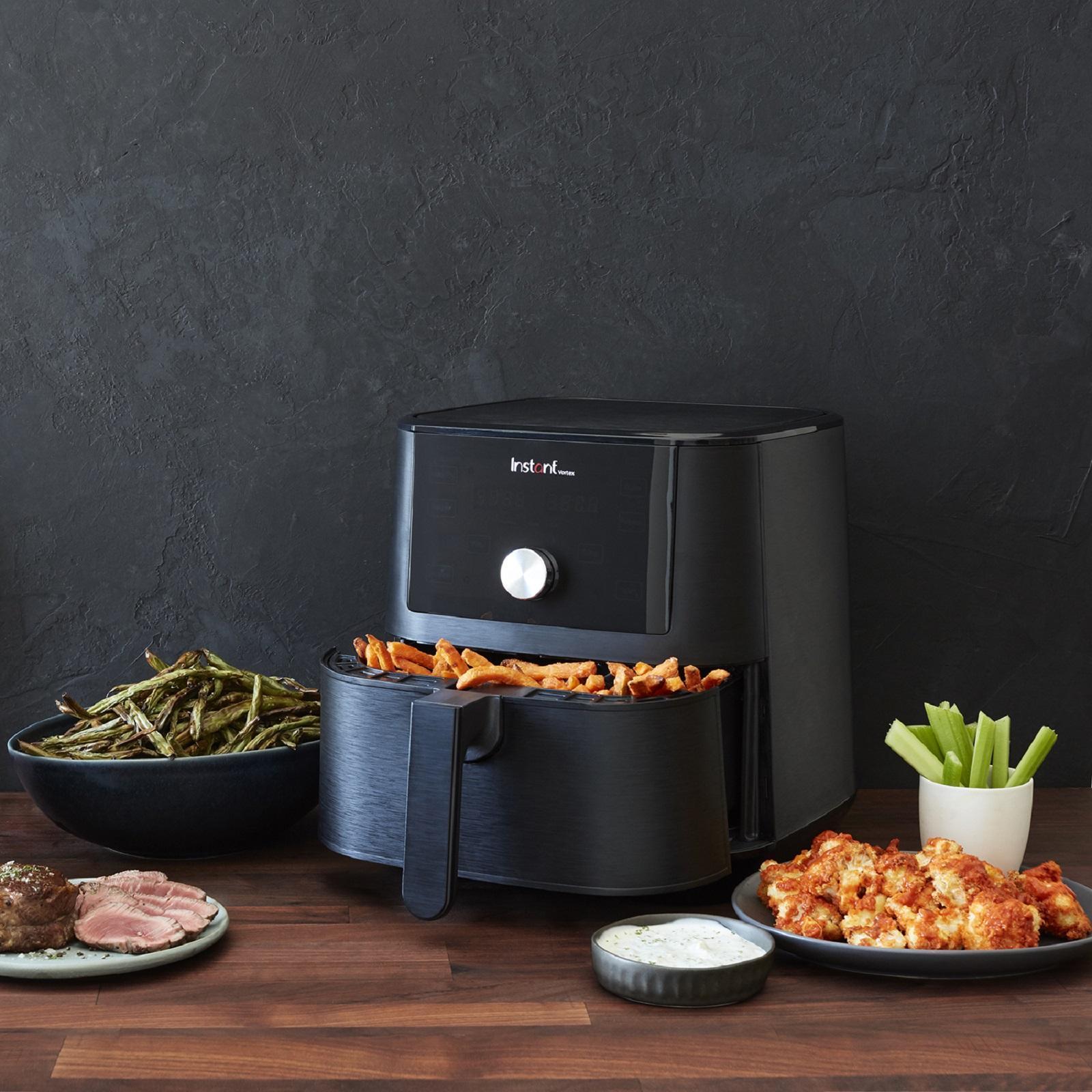 6-Quart 4-in-1 Air Fryer with Multi-Cooking Features Built in Smart Programs