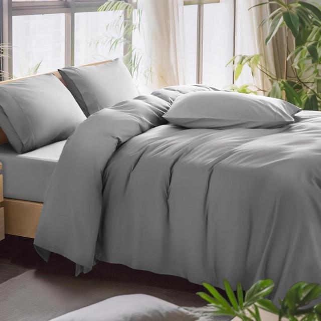 Shilucheng 100% Egyptian Cotton King Size Sheets Set - 1000 Thread Count，Luxury Cotton Bed Sheets，Breathable & Cooling Bedding and Pillow Cases, 16 Inch Deep Pocket - 4 Piece (King, Grey)