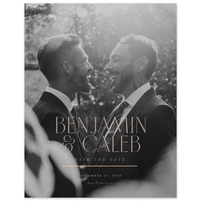 Rich Taupe, Beige Wedding Digital Save the Date - Mendoza Portrait
