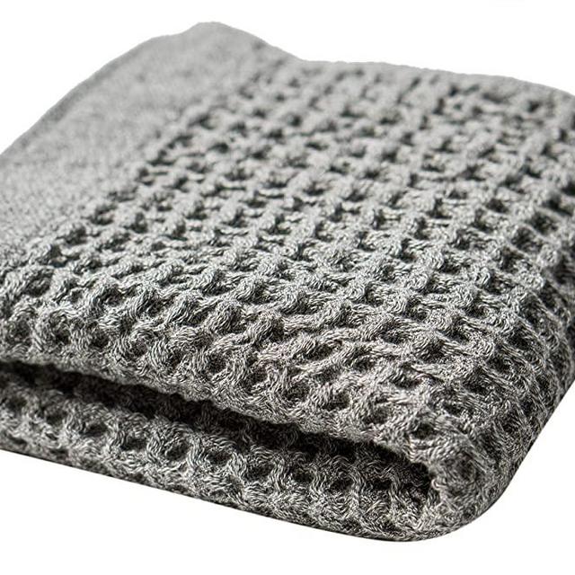 Nutrl Home Waffle Weave Hand Towel - Antimicrobial 100% Supima Cotton (Grey, 30 x 20 Inch) Premium Luxury Hand Finger Towels - Perfect for Hotels, Travel, Bathrooms, Spa, and Gym