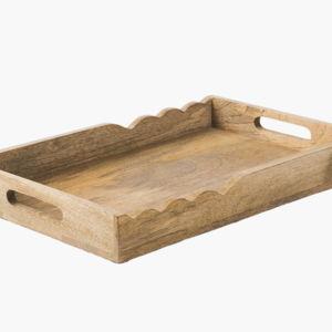 Mela Artisans Scalloped Elegance Handcrafted Wooden Serving Tray | Nordstrom