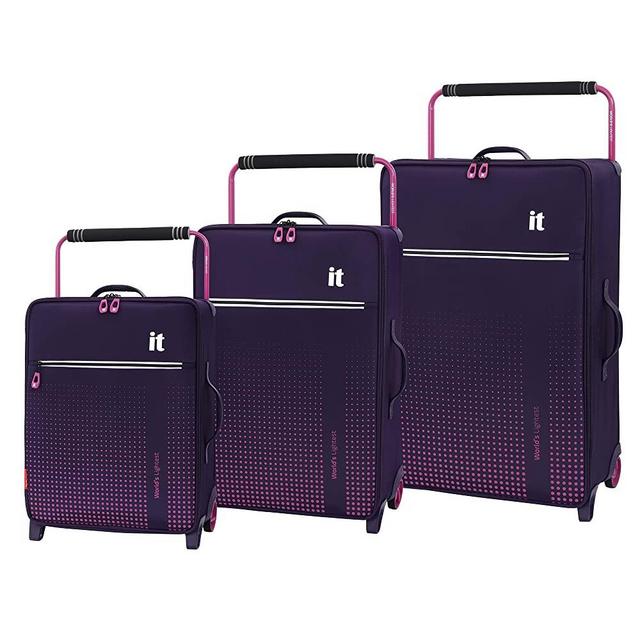 it luggage World's Lightest Vitalize 2 Wheel Super Lightweight Suitcase, Gothic Grape, 3-Piece Set