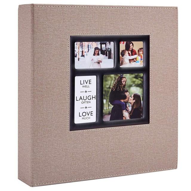 Ywlake Photo Album 4x6 600 Pockets Photos Linen Cover, Extra Large Capacity Family Wedding Picture Albums Holds 600 Horizontal and Vertical Photos Khaki