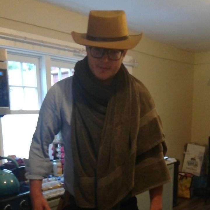 Ryan's ready for the first event they hosted at 73 Government St. -- "Spaghetti Western" movie night - July 2019