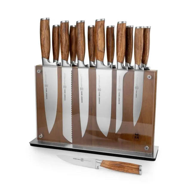 Schmidt Bros Cutlery 15pc Knife Block Set Zebra Wood