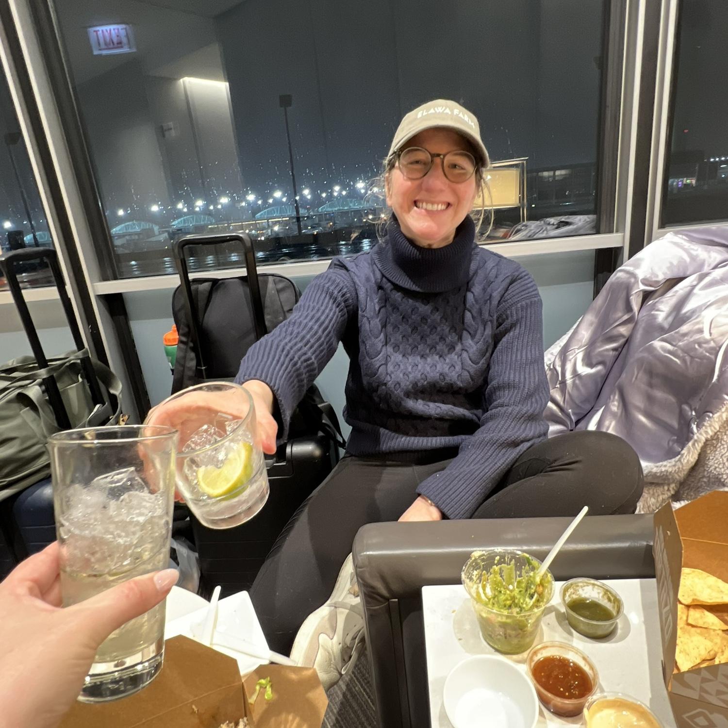 The only important question in the American club: "Is this enough guacamole for 2?"
O'hare, Chicago 2023