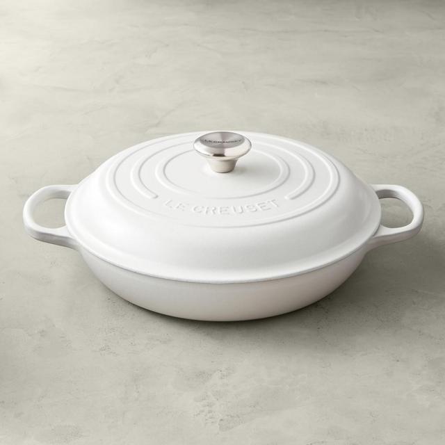 Le Creuset Signature Enamelend Cast Iron Briaser, 3 1/2-Qt., Matte White