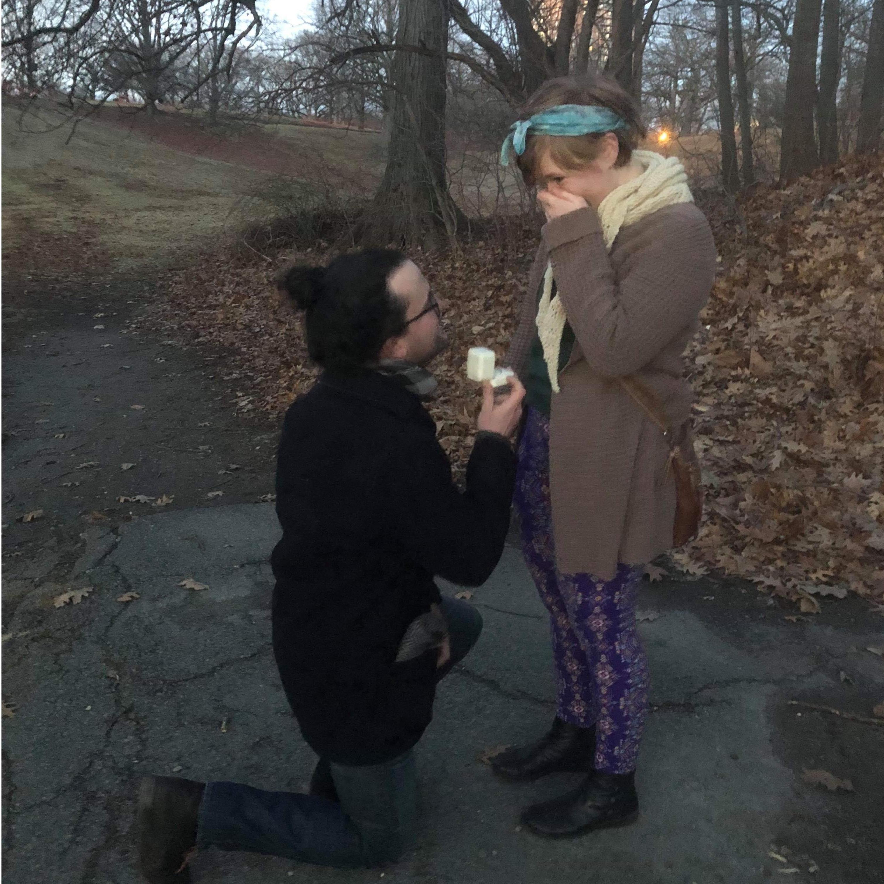 We got engaged at sunset on New Years’ Day, 2019