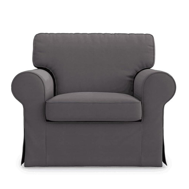 FMCTL Ektorp Chair Cover Replacement for IKEA Ektorp Chair Cover,Ektorp Armchair Cover, Ektorp Couch Cover, Ektorp Chair Slipcover Only!(Titanium Grey)