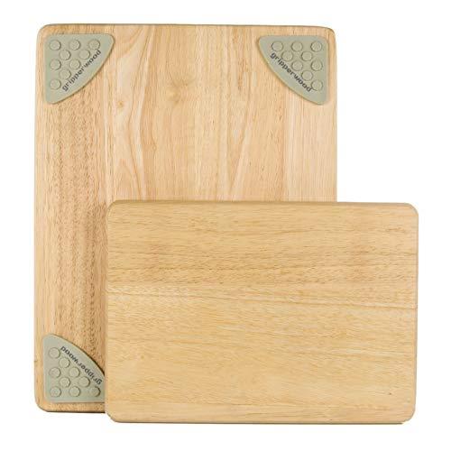 Architec Gripperwood Cutting Boards, Set of 2, Beechwood with Non-slip Gripper Feet, 11 by 8-Inches and 14 by 11-inches