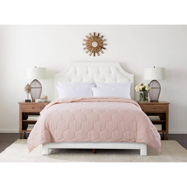 King Honeycomb with Piping Down Alternative Duvet Insert Blush/Yellow - St. James Home
