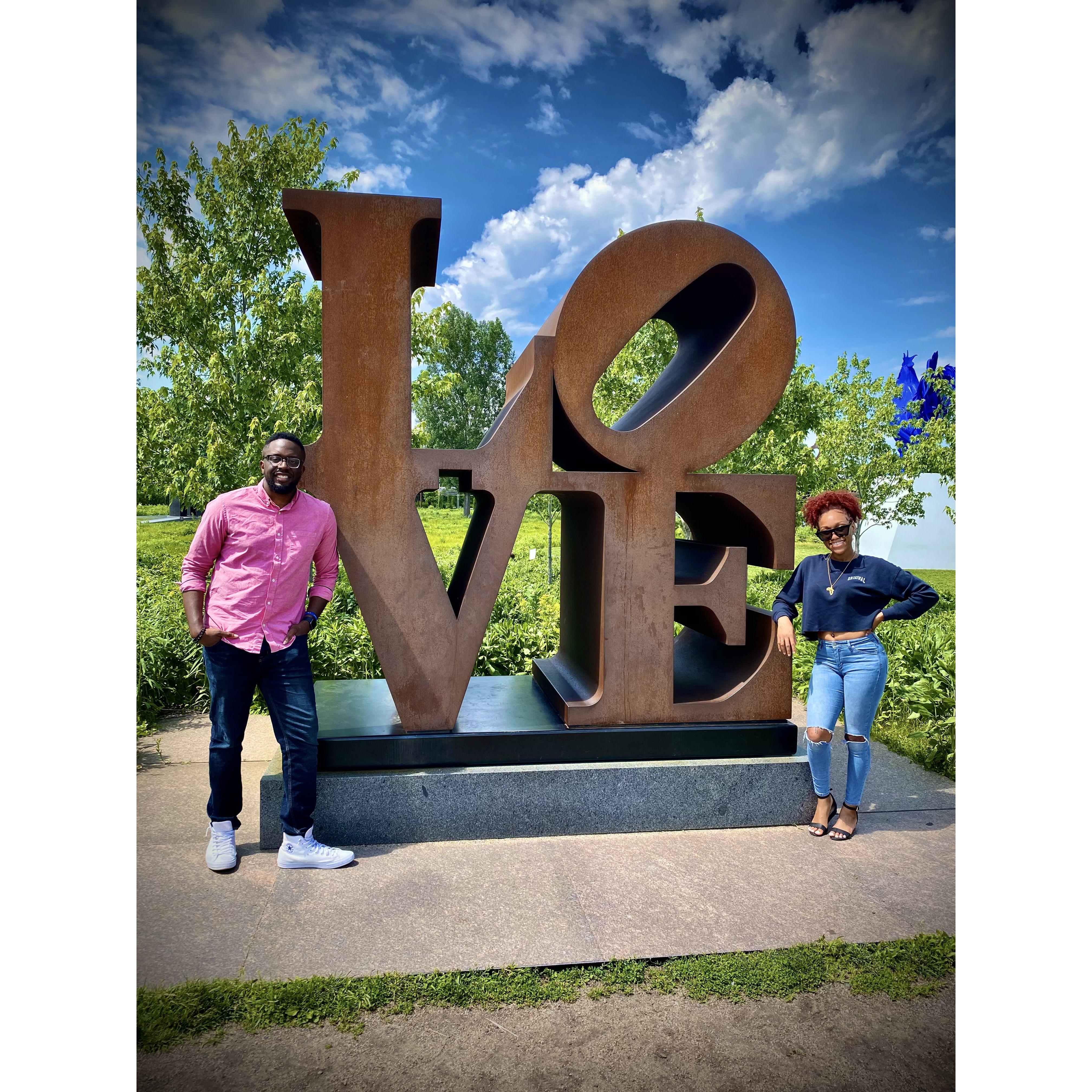 2020. Visiting the Minneapolis Sculpture Garden.