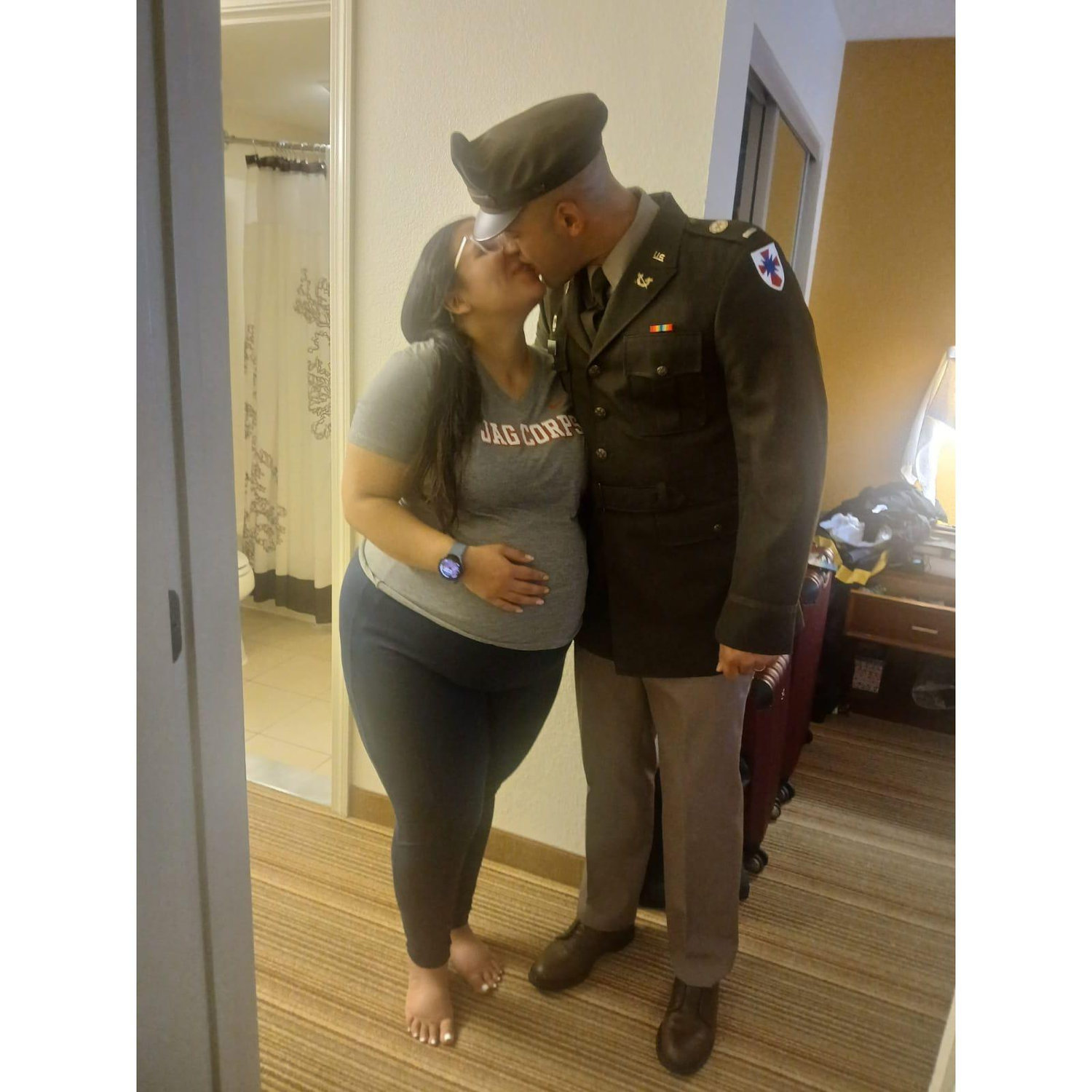Ready to pop. Chico wasn't born in a hotel, but he sure came back to one.