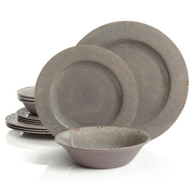 Studio California Mauna 12-Piece Dinnerware Set in Grey