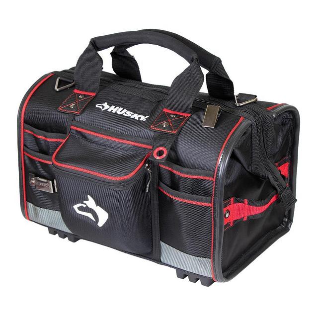 18 in. Large Mouth Tool Bag with Tool Wall