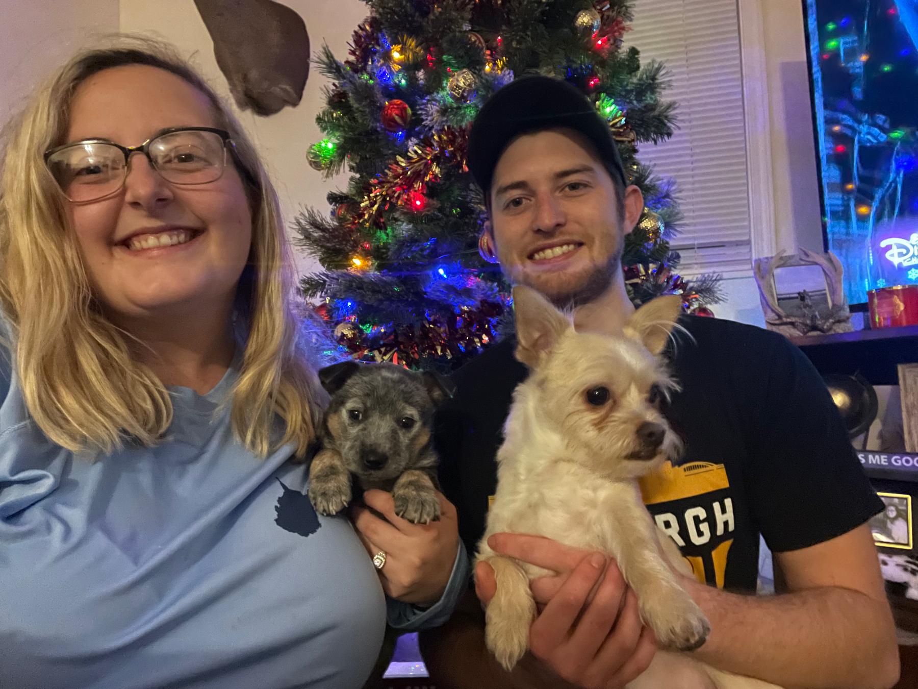 Our first Christmas in our first house with our newest fur baby Vadea