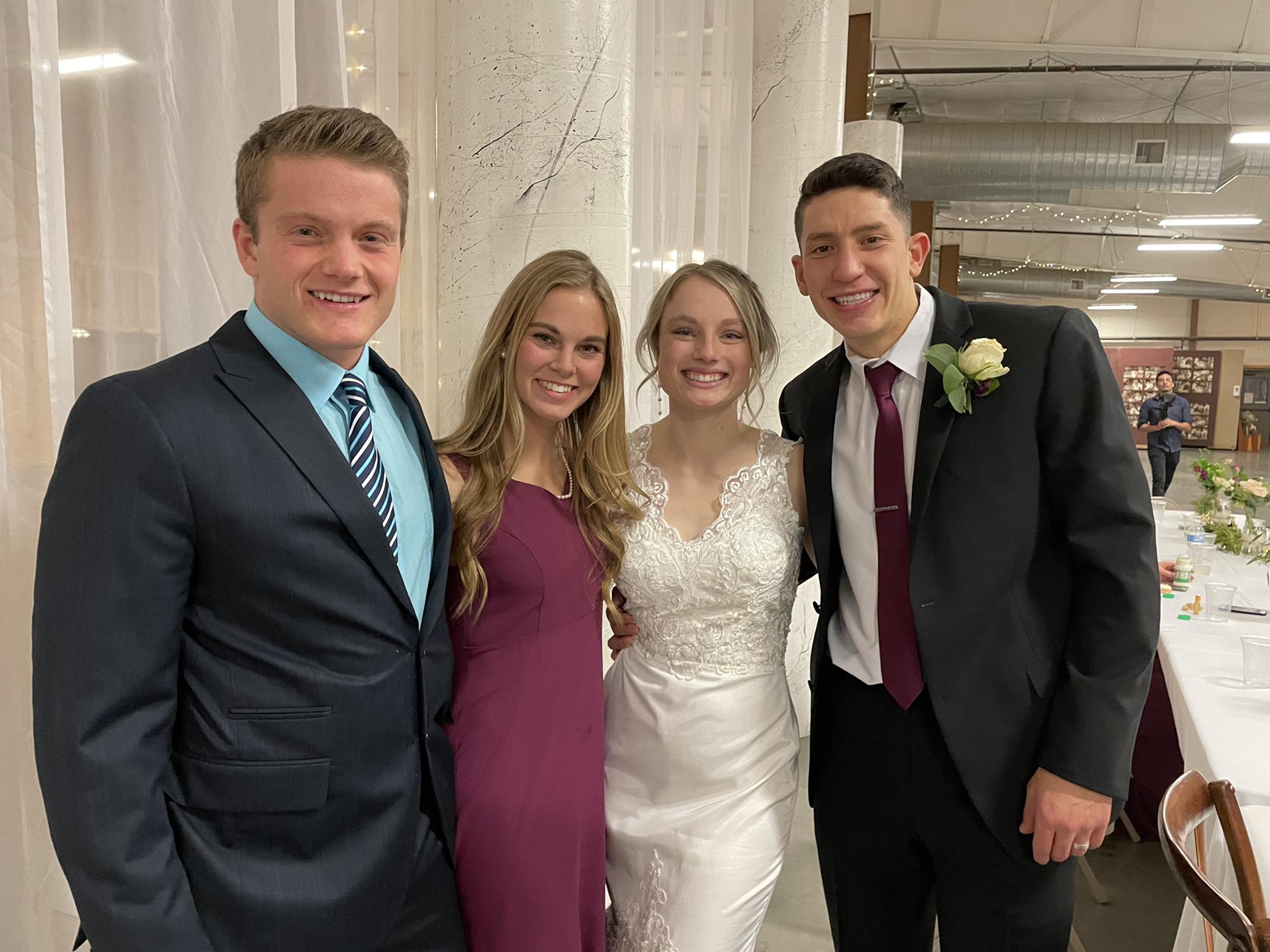 Celebrating Mahala and David at their wedding!