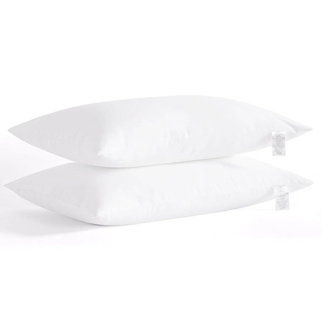 NTBAY Down Alternative Bed Pillows, Queen Size Set of 2, Machine Washable Soft Pillows for Back, Stomach or Side Sleepers, Soft Hotel Collection Pillow for Sleeping, White